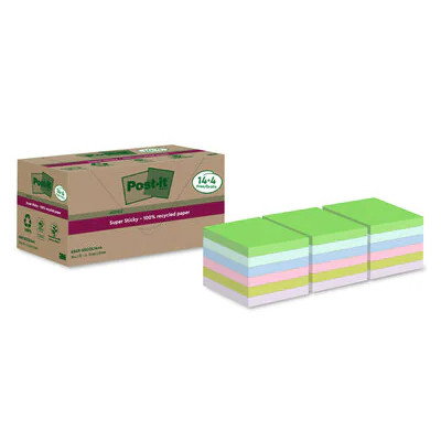 Post-it Bloc de notas adhesivas Super Sticky 76x76 mm, 18 bloques de 70 hojas, Colores surtidos Post-it Bloc de notas adhesivas Super Sticky 76x76 mm, 18 bloques de 70 hojas, Colores surtidos