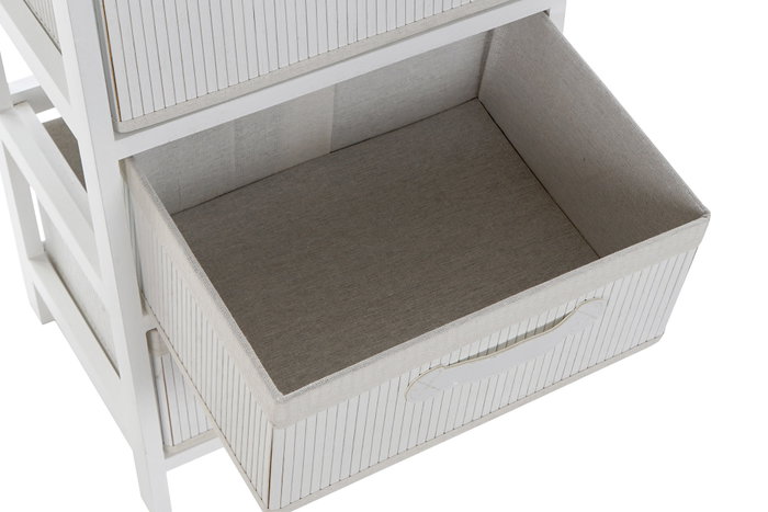 DKD Home Decor Cajonera Basicos Blanco 3 Cajones 42 x 63 x 32 cm Bambu y Paulownia