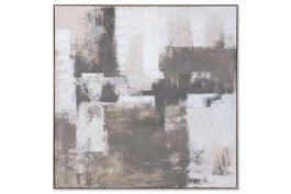 DKD Home Decor Cuadro Lienzo Abstracto Verde y Blanco 120x120x5,2 cm