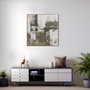 DKD Home Decor Cuadro Lienzo Abstracto Verde y Blanco 120x120x5,2 cm