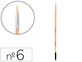 Liderpapel Pincel para Pintura al Óleo y Acrílica N 6 Punta Redonda de Pelo de Cerda Certificado FSC