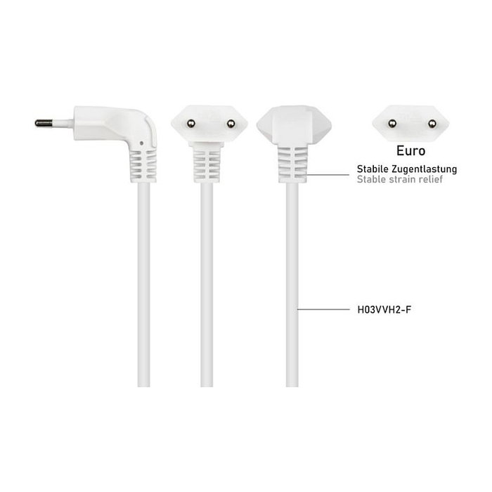 Kabelmeister Cable de extensión Euro con 3 tomas, 0,25 m