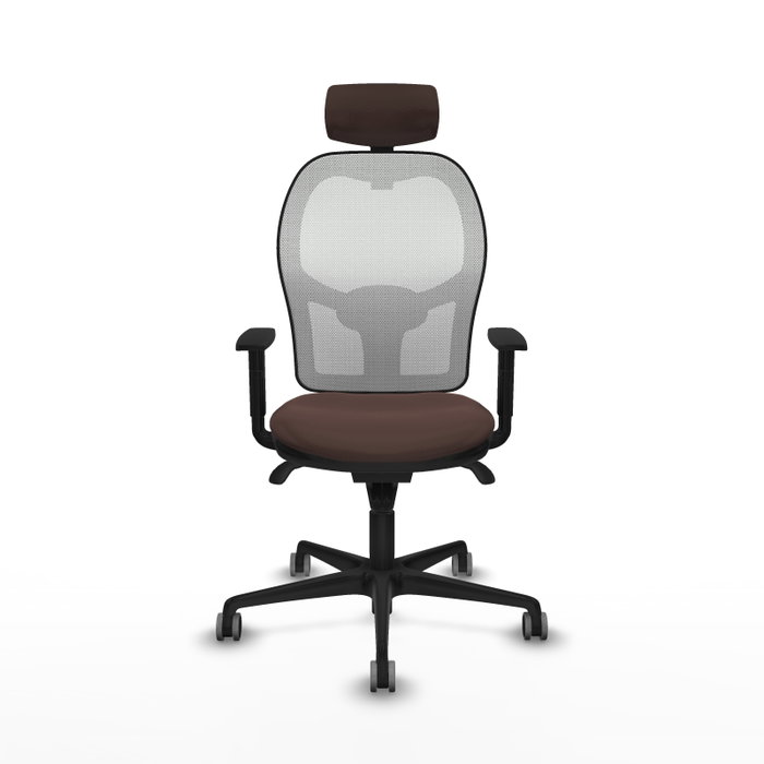 PIQUERAS Y CRESPO Silla de oficina Jorquera marrón oscuro y blanco PIQUERAS Y CRESPO Silla de oficina Jorquera marrón oscuro y blanco