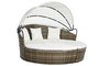 DKD Home Decor Cama Chill Out Terraza Y Jardin Blanco Marron Oscuro 175 x 145 x 175 cm