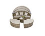 DKD Home Decor Cama Chill Out Terraza Y Jardin Blanco Marron Oscuro 175 x 145 x 175 cm