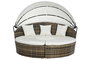 DKD Home Decor Cama Chill Out Terraza Y Jardin Blanco Marron Oscuro 175 x 145 x 175 cm