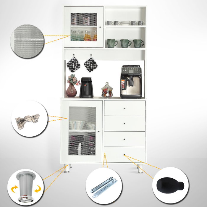 Hanah Home Grano 96 Armario Multiusos Blanco 96x187x40 cm