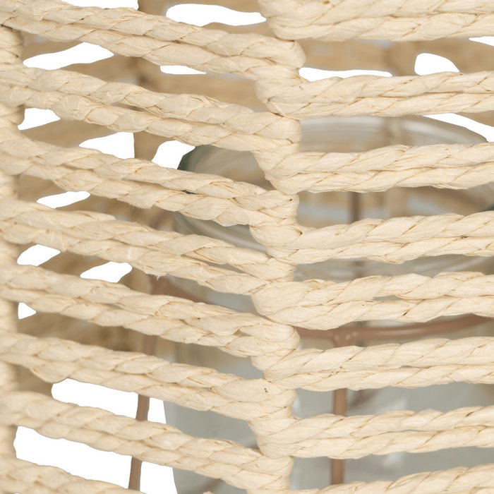 Farol Portavelas Natural Papel-Metal 23 X 23 X 30,50 cm
