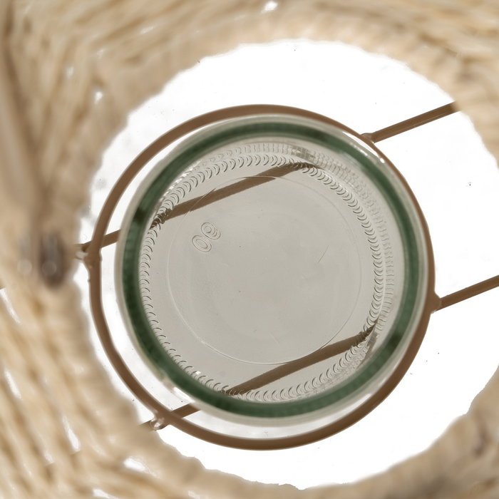 Farol Portavelas Natural Papel-Metal 23 X 23 X 30,50 cm