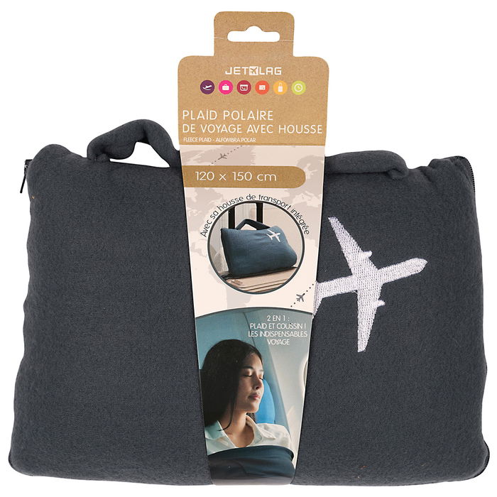 Jet Lag Manta de Avión Con Funda 120x150 cm Poliéster