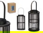 Giftdecor Farol Bambú Negro Vela Grande 20.5 x 52 x 20.5 cm (Set de 4)