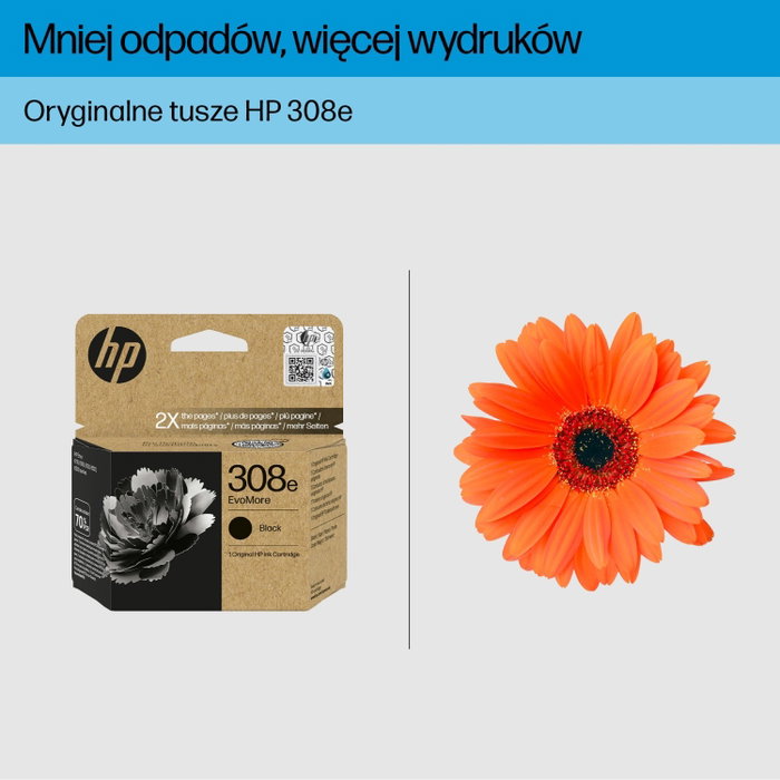 HP Cartucho de Tinta 308e EvoMore Negro