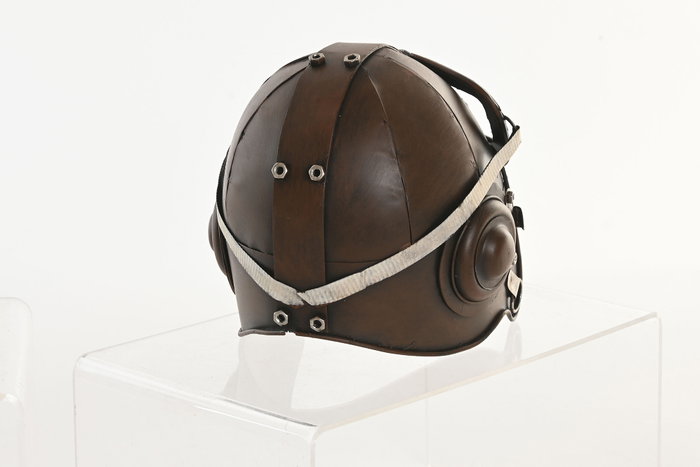 DKD Home Decor Decoración de Metal Casco de Aviador Marrón