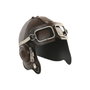 DKD Home Decor Decoracion Vintage Marron Metal Casco Aviador 16.5 x 14.5 x 14 cm