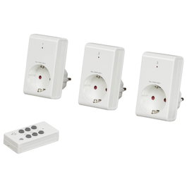 Rev Set de enchufes inalámbricos blanco 3+1