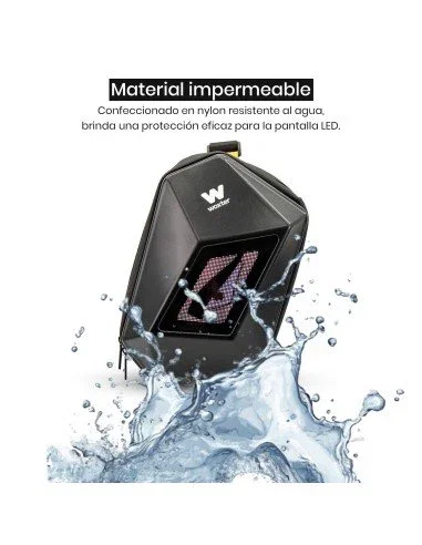 Woxter AC26-009 Mochila LED Loy-Evil Eye 6L Negro con Pantalla LED Personalizable 48x48, Bluetooth, Resistente al Agua