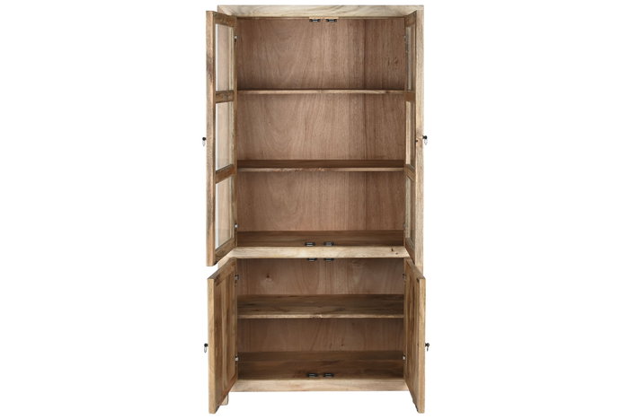 DKD Home Decor Vitrina de Mango y Cristal 90x40x180