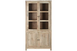 DKD Home Decor Vitrina de Mango y Cristal 90x40x180