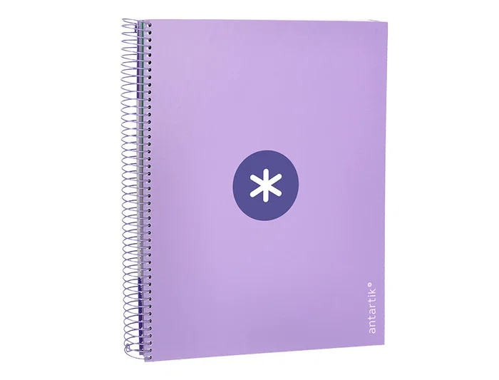 Antartik Cuaderno Espiral Micro A4 Forrada 120 Hojas 90gr Horizontal 5 Bandas Lavanda