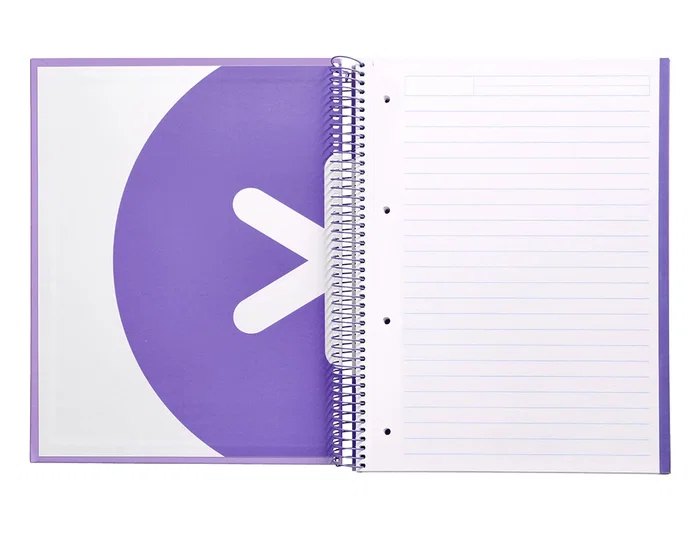 Antartik Cuaderno Espiral Micro A4 Forrada 120 Hojas 90gr Horizontal 5 Bandas Lavanda