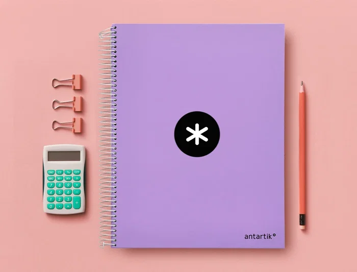 Antartik Cuaderno Espiral Micro A4 Forrada 120 Hojas 90gr Horizontal 5 Bandas Lavanda