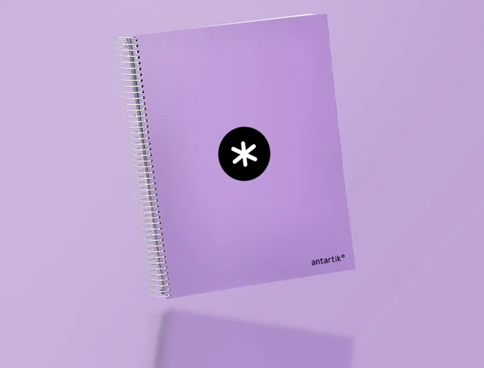 Antartik Cuaderno Espiral Micro A4 Forrada 120 Hojas 90gr Horizontal 5 Bandas Lavanda