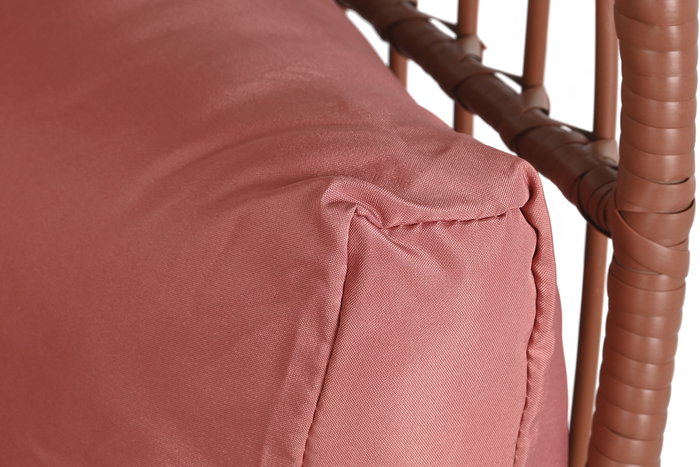 DKD Home Decor Sillón de Terraza y Jardín Terracota Blanco Ratán Sintético 71 x 147 x 99 cm