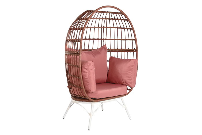 DKD Home Decor Sillón de Terraza y Jardín Terracota Blanco Ratán Sintético 71 x 147 x 99 cm