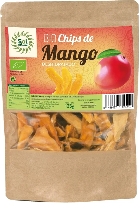 SOLNATURAL Chips de Mango Bio 125 g SOLNATURAL Chips de Mango Bio 125 g