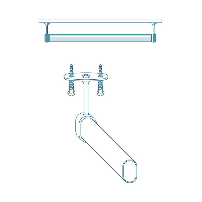 Cintacor Soporte Armario Terminal Ovalado Blanco 2 Unidades para Barra 15x25mm