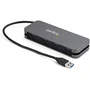 StarTech.com HB30AM4AB Hub USB 3.2 Gen 1 de 4 Puertos USB-A SuperSpeed 5Gbps Tipo A con Cable Integrado de 28 cm Alimentado por Bus, Negro y Gris