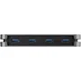 StarTech.com HB30AM4AB Hub USB 3.2 Gen 1 de 4 Puertos USB-A SuperSpeed 5Gbps Tipo A con Cable Integrado de 28 cm Alimentado por Bus, Negro y Gris