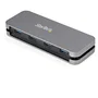 StarTech.com HB30AM4AB Hub USB 3.2 Gen 1 de 4 Puertos USB-A SuperSpeed 5Gbps Tipo A con Cable Integrado de 28 cm Alimentado por Bus, Negro y Gris
