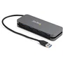 StarTech.com HB30AM4AB Hub USB 3.2 Gen 1 de 4 Puertos USB-A SuperSpeed 5Gbps Tipo A con Cable Integrado de 28 cm Alimentado por Bus, Negro y Gris
