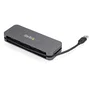 StarTech.com HB30AM4AB Hub USB 3.2 Gen 1 de 4 Puertos USB-A SuperSpeed 5Gbps Tipo A con Cable Integrado de 28 cm Alimentado por Bus, Negro y Gris