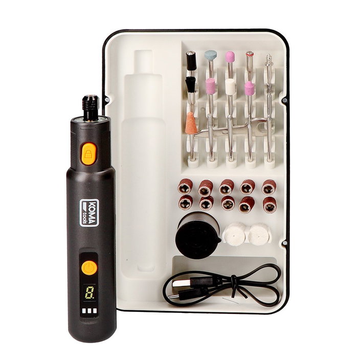 Koma Tools Kit multiherramienta rotativa 3,7 V con 51 accesorios Koma Tools Kit multiherramienta rotativa 3,7 V con 51 accesorios