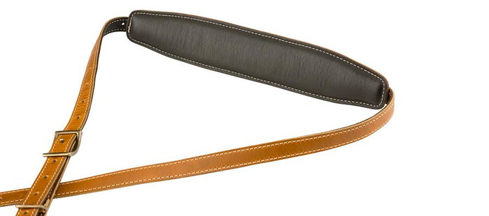Fender Correa Mustang saddle de cuero premium larga caramelo