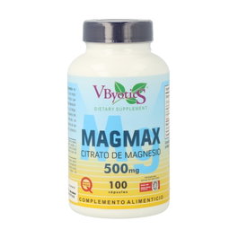 Vbyotics Magmax Citrato de Magnesio 500mg - 100 cápsulas Complemento Alimenticio para Huesos