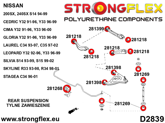 StrongFlex 281218A Silentblock de Brazo Trasero Sport