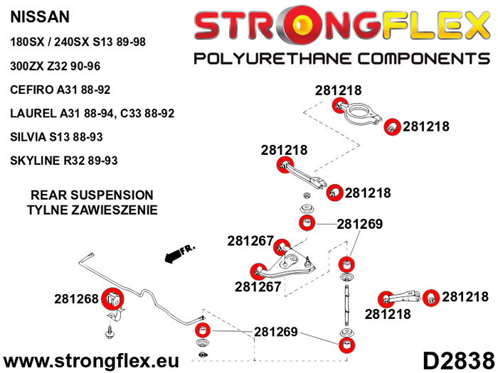 StrongFlex 281218A Silentblock de Brazo Trasero Sport