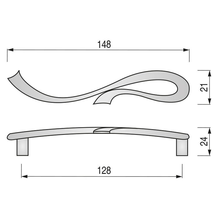 Giusti Tirador Galia Zamak Plata Vieja Distancia 128 mm Acabado Elegancia Tradición Italiana Mobiliario Clásico