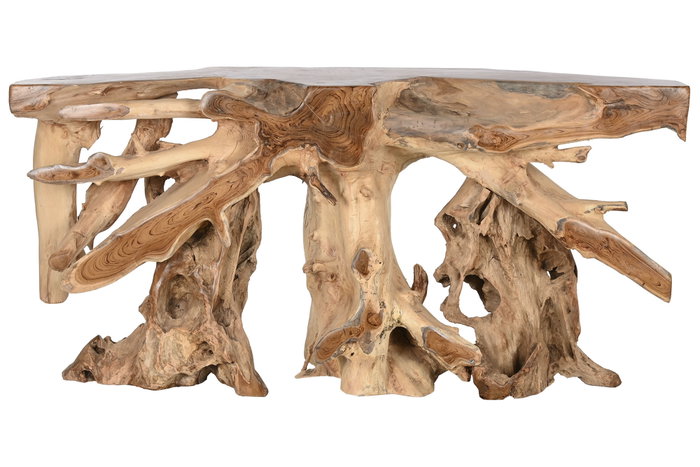 DKD Home Decor Consola Raíz de Teca Natural 150x40x70 cm