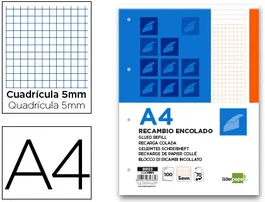 Liderpapel Bloc de Notas Cuadro 5mm Naranja Din A4 Natural 100 Hojas 70 g/m2
