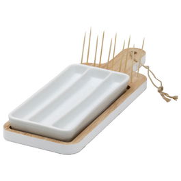 Pick and Drink Tabla con Bol y Pinchos para Aperitivos, Colores Surtidos, 28.5x9.5x3 cm