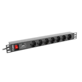 Lanberg PDU-07F-0200-BK 7 Salidas Schuko 1U Negro