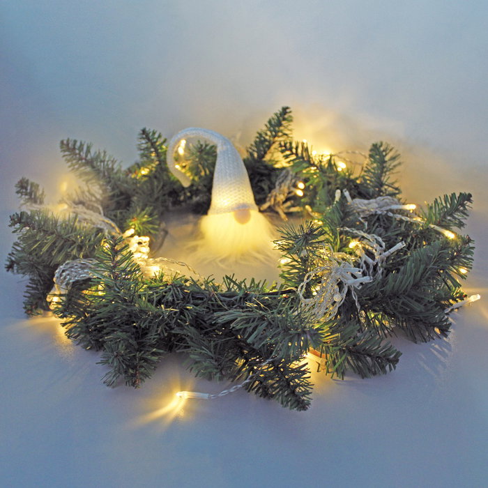 Bambasy Gnomo de navidad LED colgante Gelbin 26cm Gris