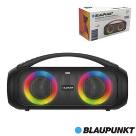 BLAUPUNKT Altavoz Bluetooth con Subwoofer, Iluminación LED, 30W Potencia, Color Negro, 38 cm de Largo - Modelo AUDIO