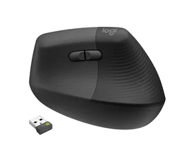 Logitech 910-006494 Lift for Business Ratón Ergonómico Vertical para Mano Derecha, Inalámbrico RF + Bluetooth, 4000 DPI, Grafito