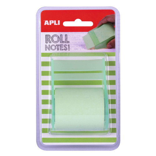 APLI Notas Adhesivas en Rollo Verde Pastel 8 m x 50 mm APLI Notas Adhesivas en Rollo Verde Pastel 8 m x 50 mm