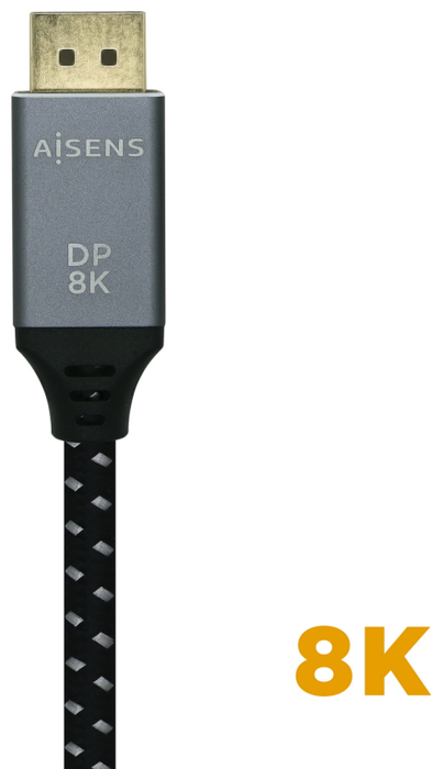 Aisens Cable DisplayPort V1.4 8K@60Hz 0.5m Gris/Negro